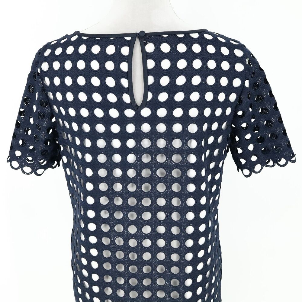 Catherine Malandrino Dress Womens 4 Navy Blue White Lining Shift Office Career - Picture 7 of 12